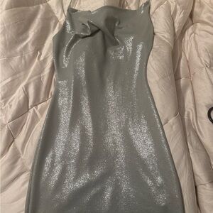 Windsor sparkly green cowl neck dress